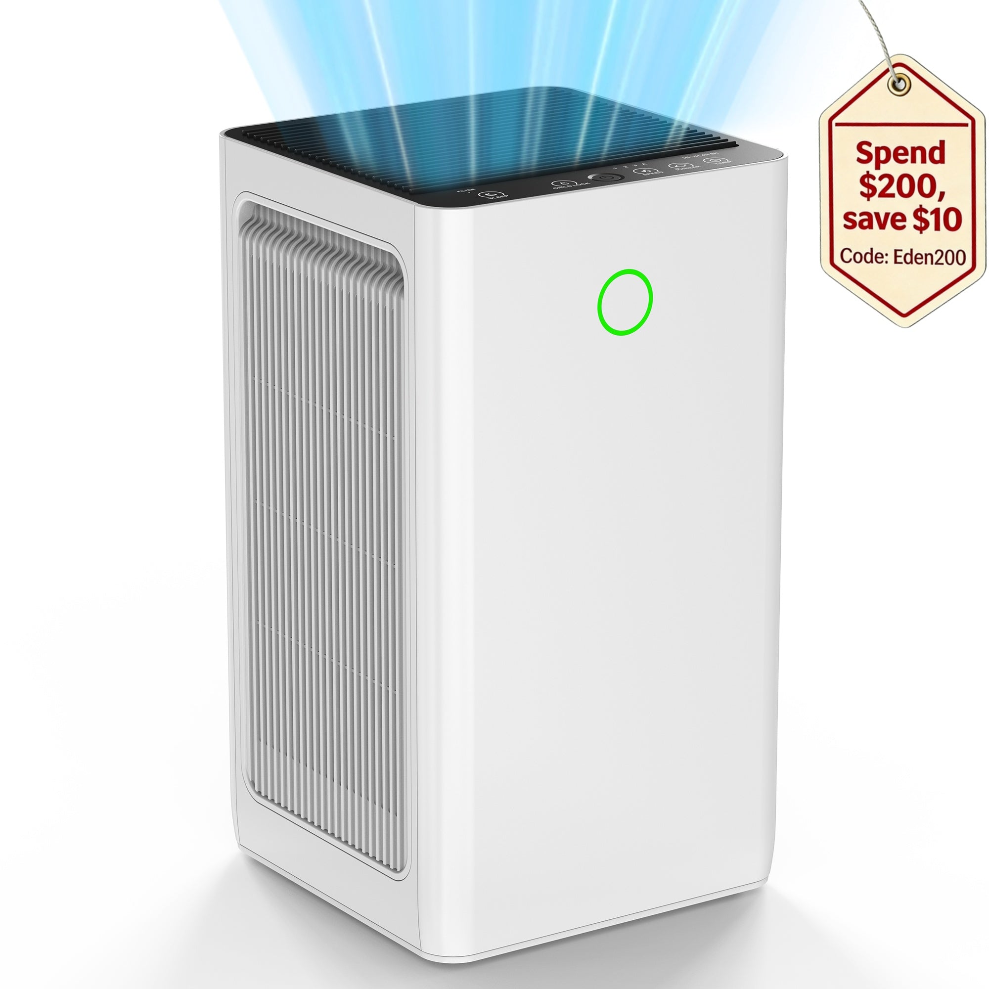 2152 sq. ft. H13 HEPA True Personal Console Air Purifier in Whites