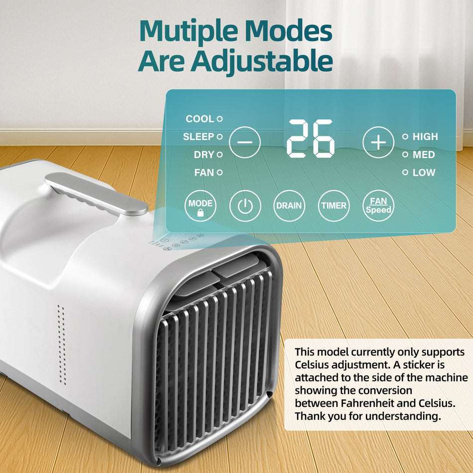 5000 BTU Portable Air Conditioner Cools with Remote, 150 sq. ft. with Dehumidifier in White for Tent, Camping, RV Travel