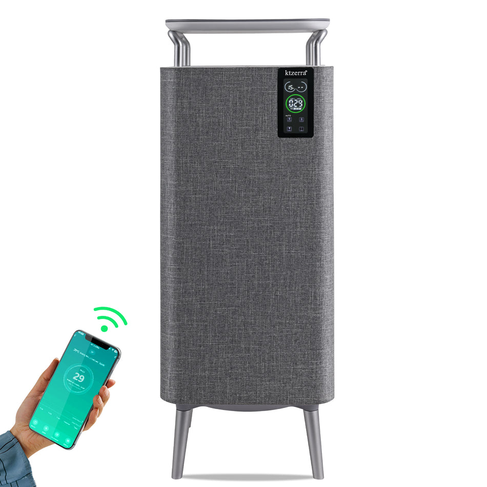 900 sq. ft. HEPA - True Personal Air Purifier in Greys, with Smart Wi-Fi Control, 12Hr Timer, No Ozone Generation