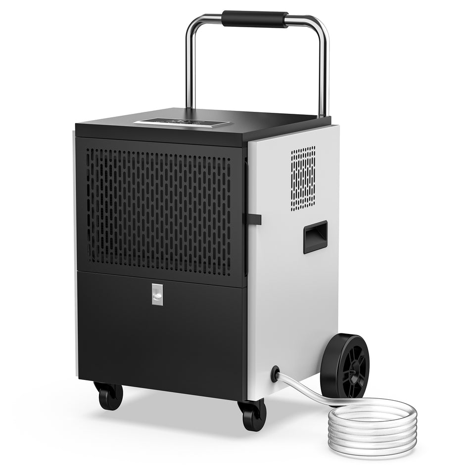 100 pt. 1500 sq. ft. Commercial Dehumidifier in. Blacks with Bucket, Hose for Garage Industrial Dehumdifier for Basement