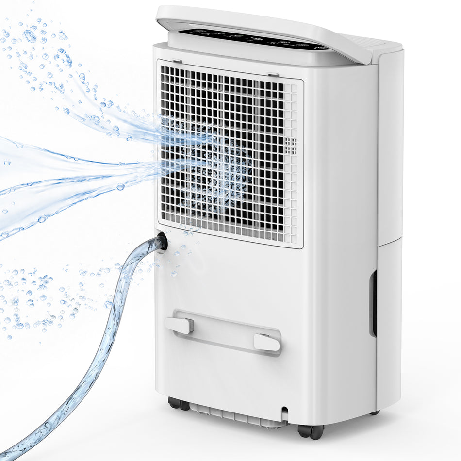 120 pt. 6,000 sq. ft. Dehumidifier in White with Quietly Remove Moisture, Auto Defrost, Dry Clothes Function, Timer