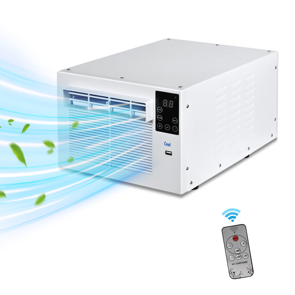 2300 BTU Portable Air Conditioner Cools with Remote, 45 sq.ft. with Dehumidifier in White for Tent, Camping, RV, 50 dBA