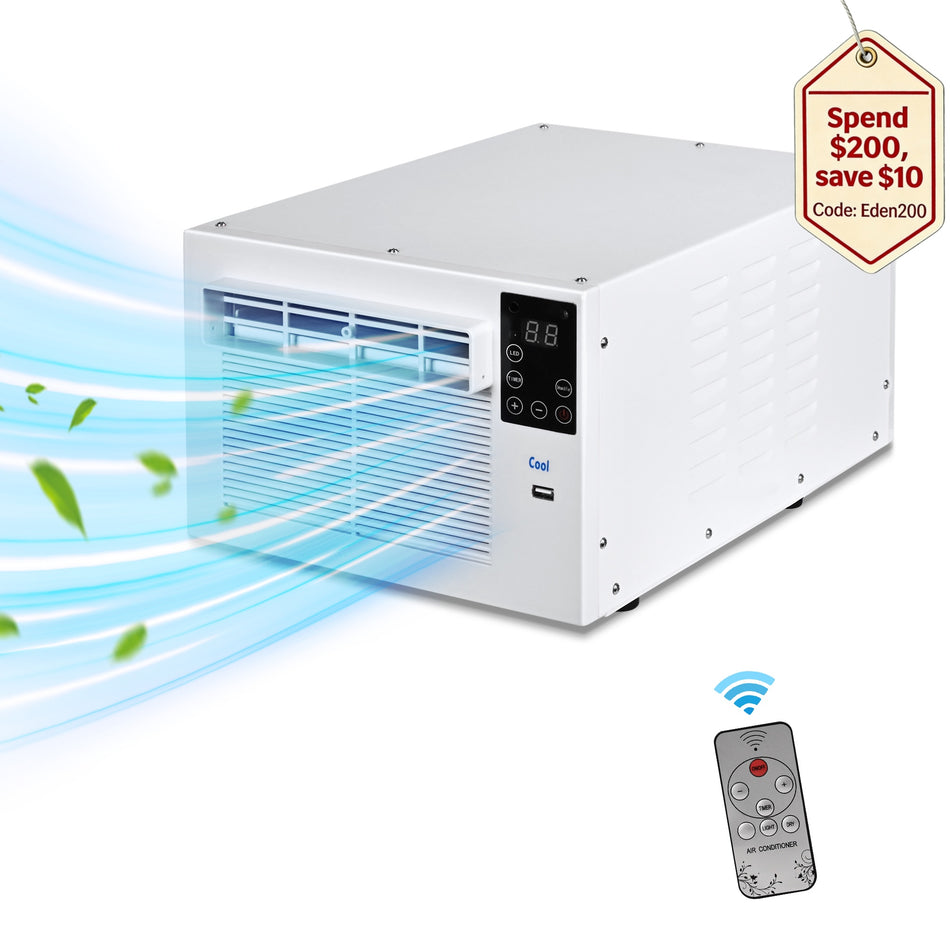 1900 BTU Portable Air Conditioner Cools with Remote, 100 sq. ft. with Dehumidifier in White for Tent, Camping, RV
