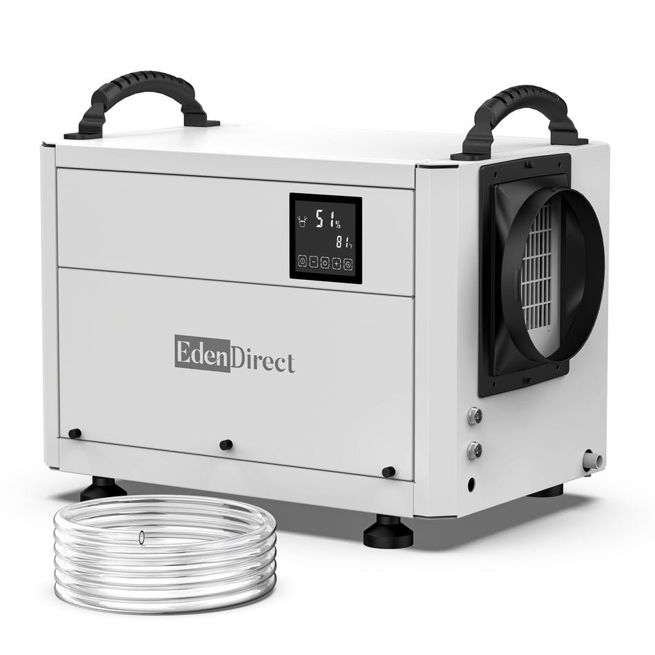 125 pt. 2,000 sq.ft. Bucketless Dehumidifier in Whites with Detachable Controller, Drain Hose for Basement, Crawlspace