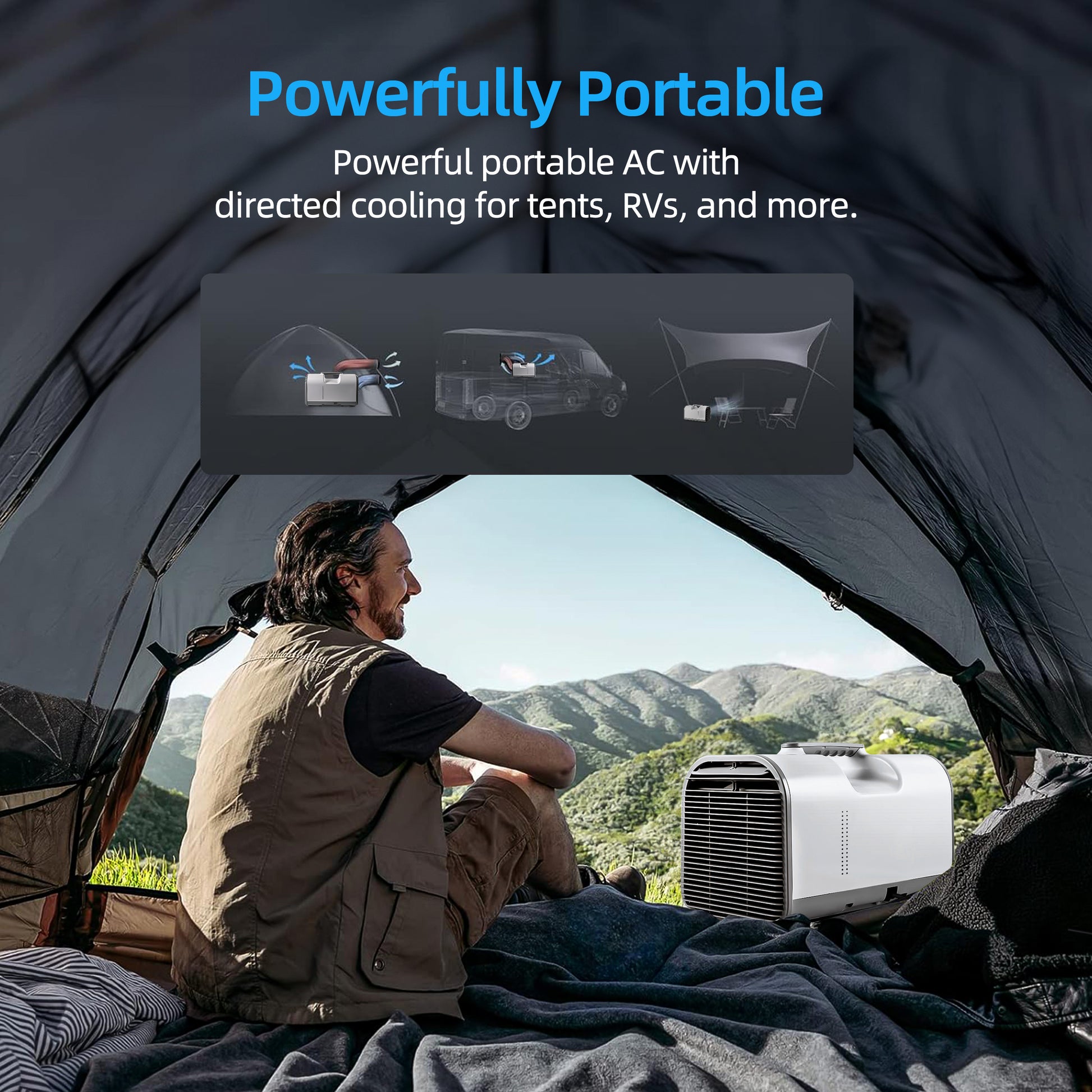 mini ac for tent 4,500 BTU Portable Air Conditioner Cools 150 Sq. Ft. in Gray with Dehu – EdenDirect