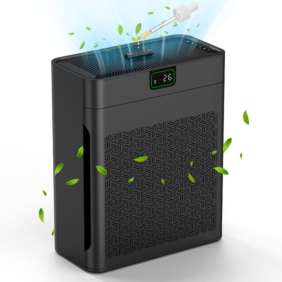 1100 sq. ft. H13 HEPA Personal Air Purifier in Black, with PM2. 5 Sensor, 25dB Sleep Mode, Activated Carbon, Ozone-Free