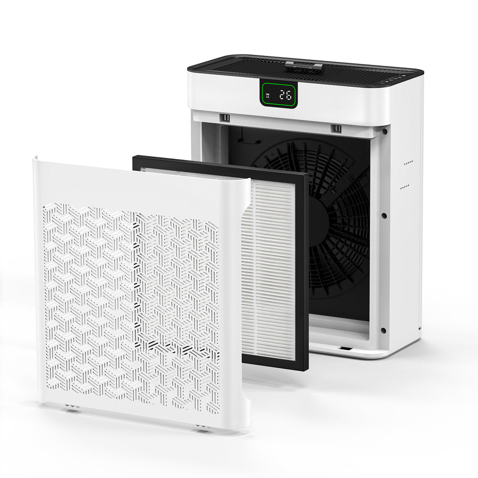 1100 sq. ft. H13 HEPA Personal Air Purifier in White with PM2. 5 Sensor, Sleep Mode, for Pet Fur, Pollen, Cooking Smell