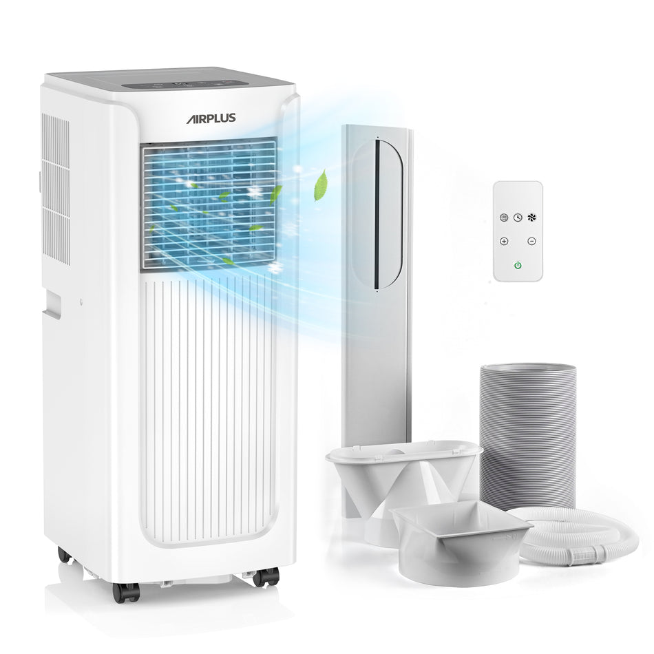 4800 BTU (DOE) Portable Air Conditioner Cools 200 sq. ft. with Dehumidifier, Remote, Sleep Mode, with Window Kit Panel