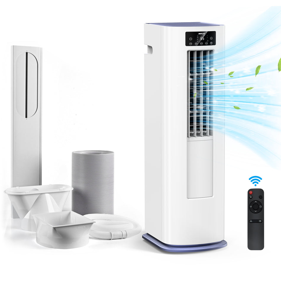 4560 BTU(DOE) Portable Air Conditioner Cools 200 sq. ft. with Dehumidifier, Remote, Sleep Mode, with Window Kit Panel