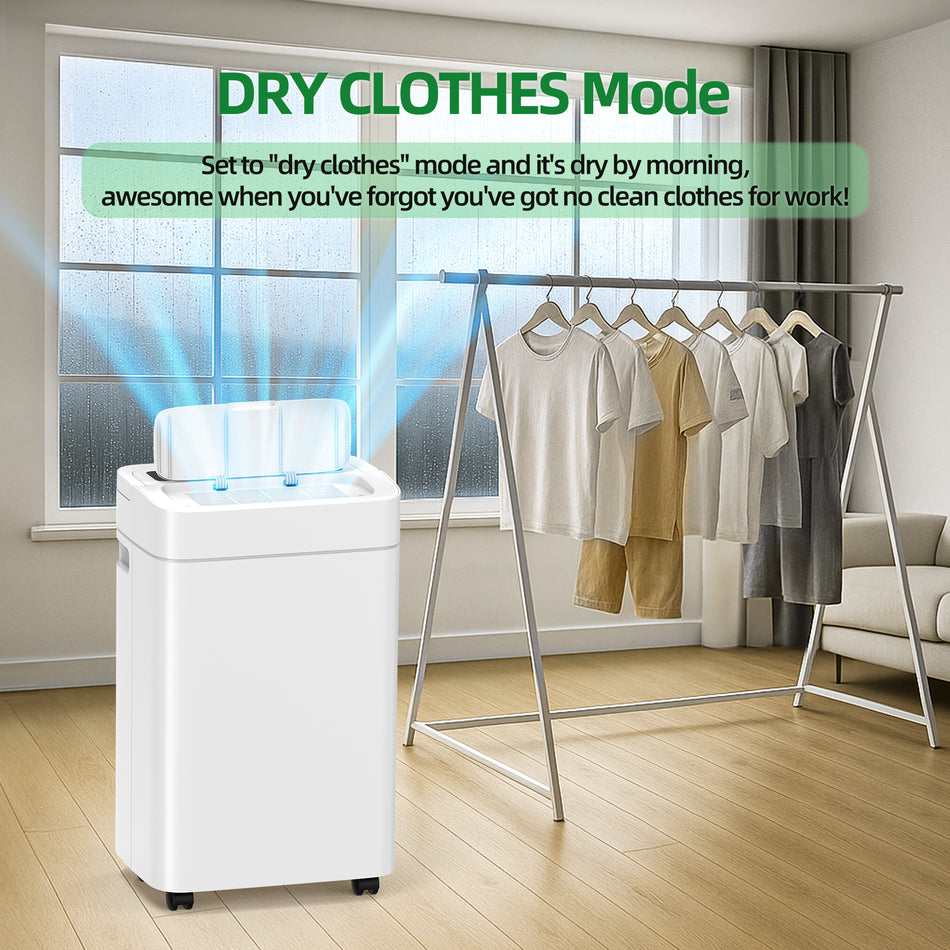 40 pt. 2,500 sq. ft. Dehumidifier in White with Drain Hose, Bucket, Auto Defrost, 24Hr Timer, Air Outlet with Cover