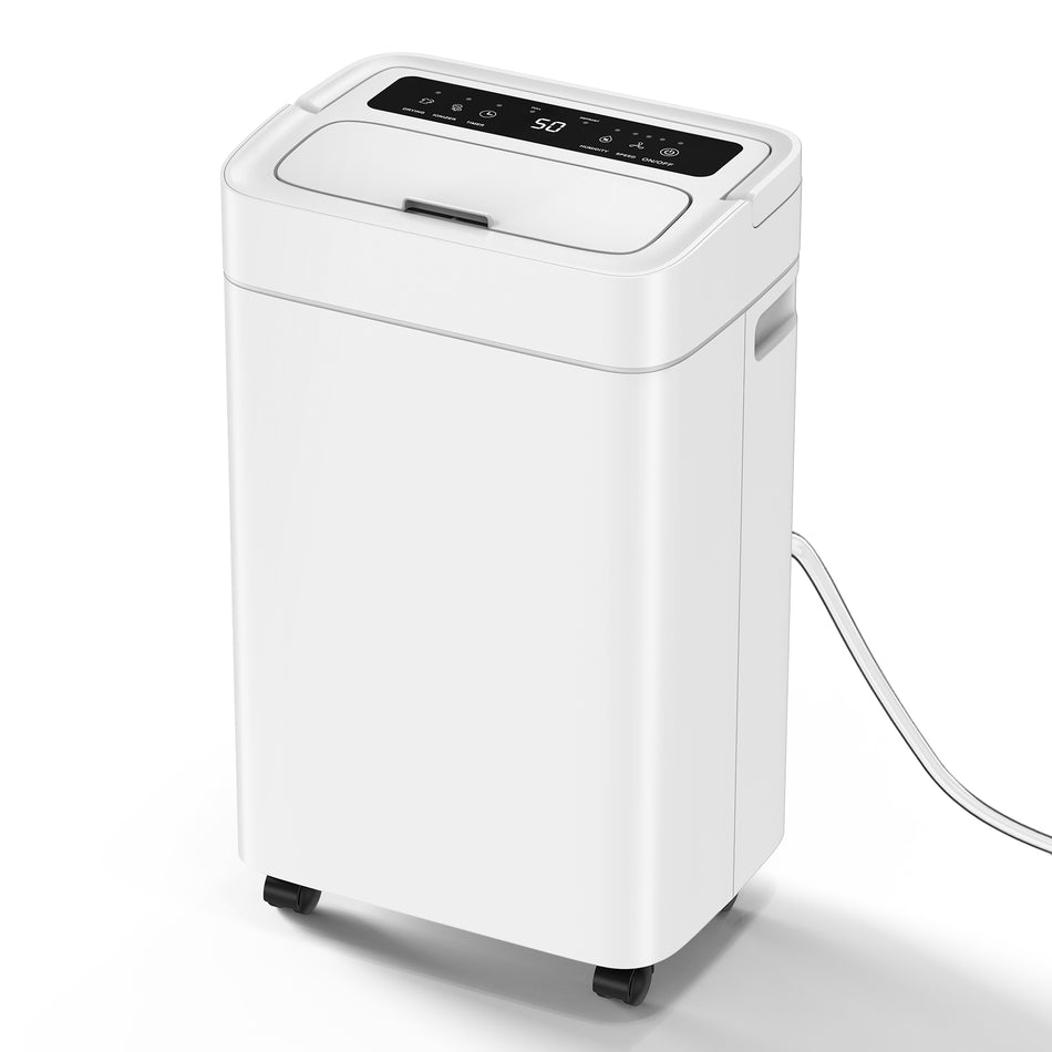 40 pt. 2,500 sq. ft. Dehumidifier in White with Drain Hose, Bucket, Auto Defrost, 24Hr Timer, Air Outlet with Cover
