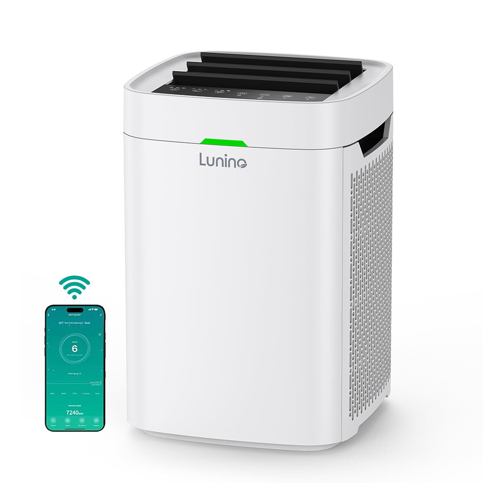 2500 sq. ft. True HEPA Room Air Purifier in White, 176 CFM, Activated Carbon, Ozone Free, 3-Wind Angle, WIFI Control