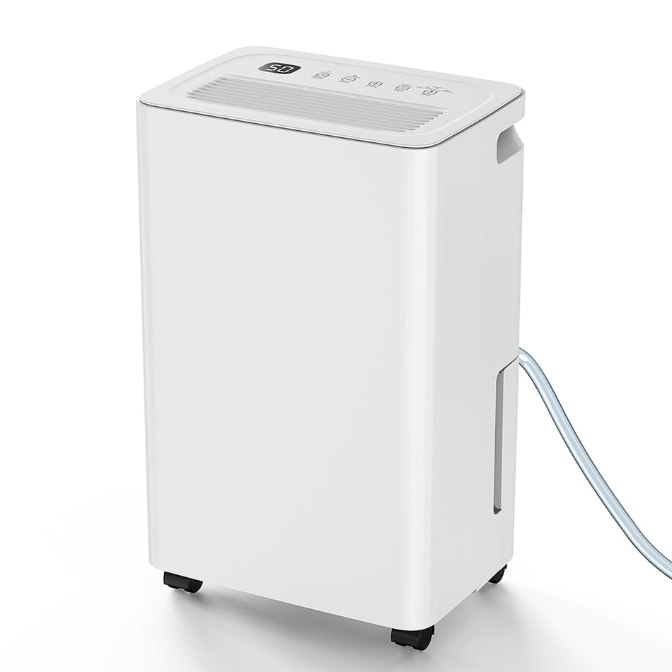 30 pt. 2,000 sq. ft. Portable Dehumidifier in. White with Drain Hose, 0.42 Gal. Bucket, 41 dB, Cloth Drying, Child Lock
