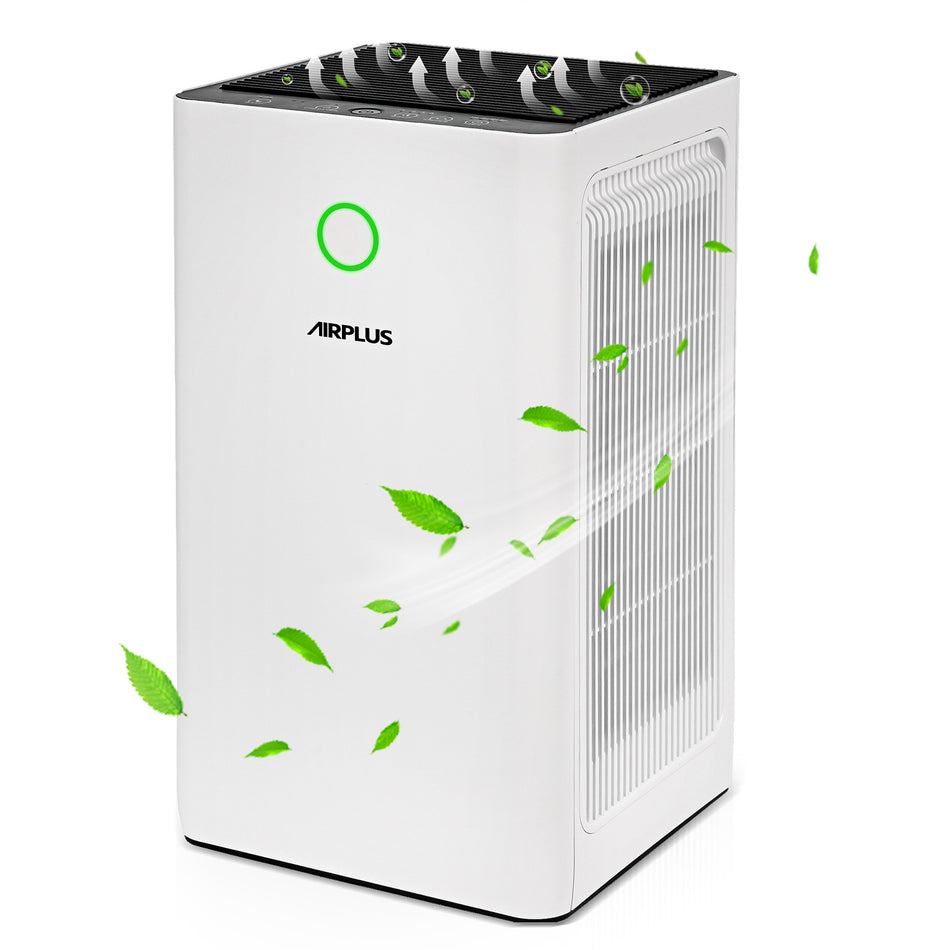 2152 sq. ft. H13 HEPA True Personal Console Air Purifier in Whites, 99.97% Cleaner, 235 CFM, Air Quality Indicator