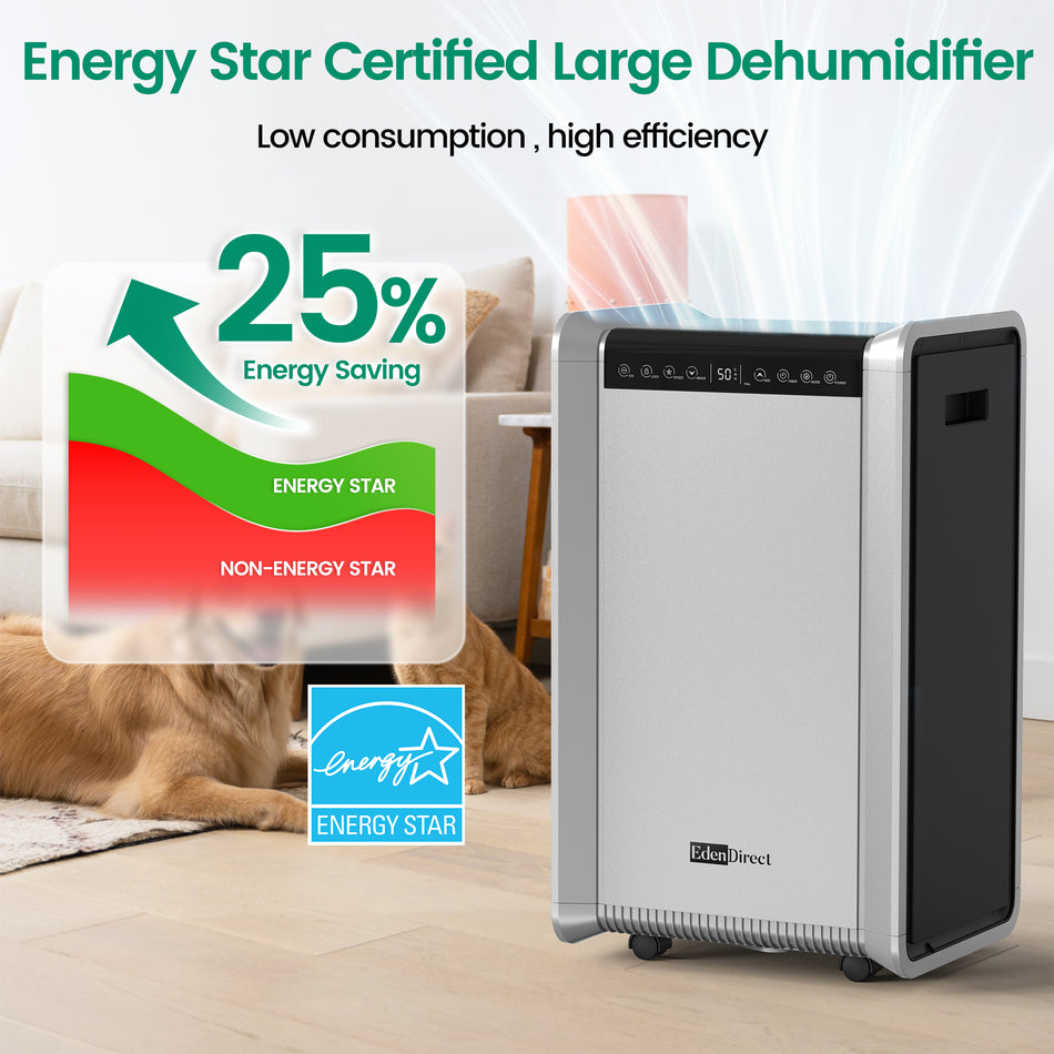 125 pt. 8,500 sq.ft. Commercial Dehumidifier for Basement, with Drain Hose and Large Bucket