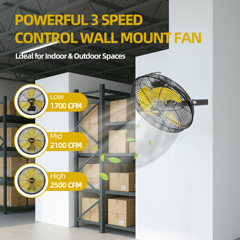 12 in. 3-Speeds Wall Fan with IP44 Enclosure Motor