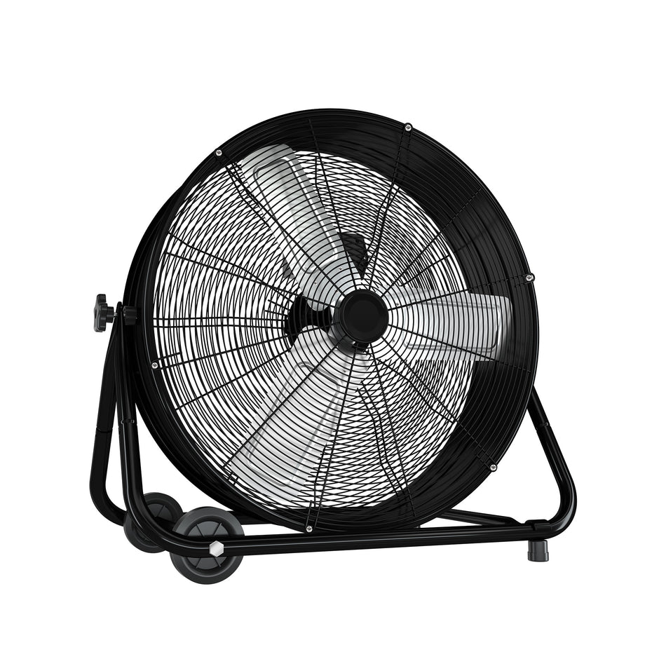 24 in. 3 Speeds Industrial Drum Fan in Black with 1/3 HP PSC Motor and 360?? Adjustable Tilt, Low Noise