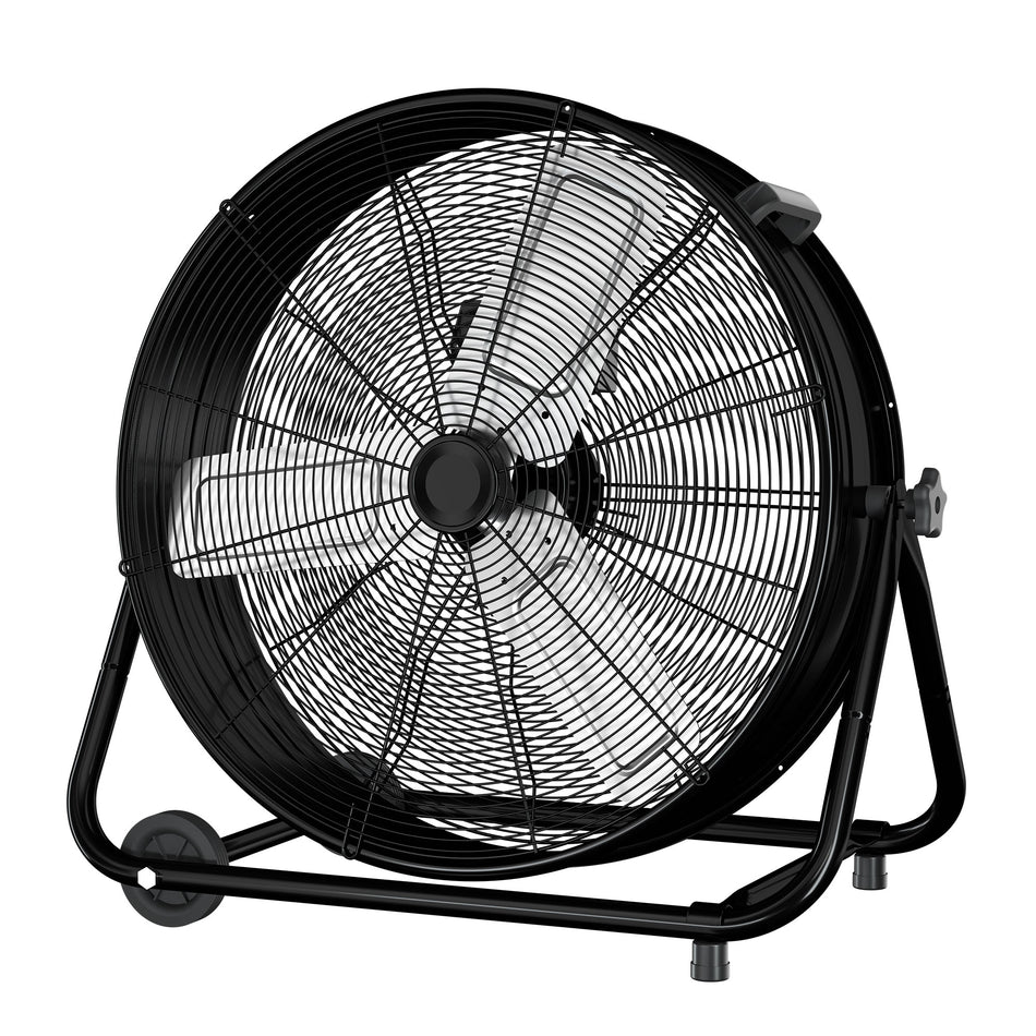 24 in. 3 Speeds Industrial Drum Fan in Black with 1/3 HP PSC Motor and 360?? Adjustable Tilt, Low Noise