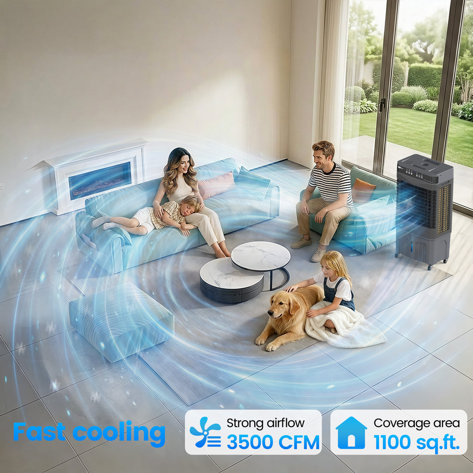 2060 CFM 3-Speed Portable Evaporative Cooler with Remote Control