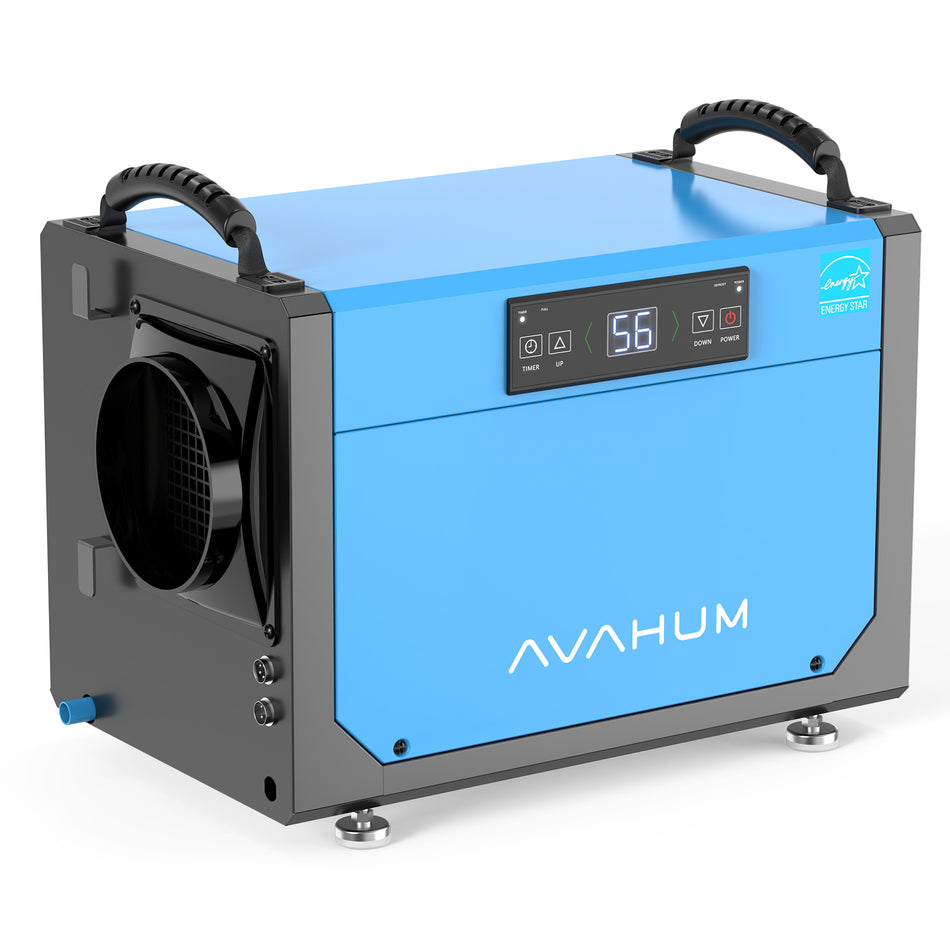 113 pt. 1,200 sq. ft. Bucketless Commercial Dehumidifier in Blue with Drain Hose for Crawl Spaces, Basements