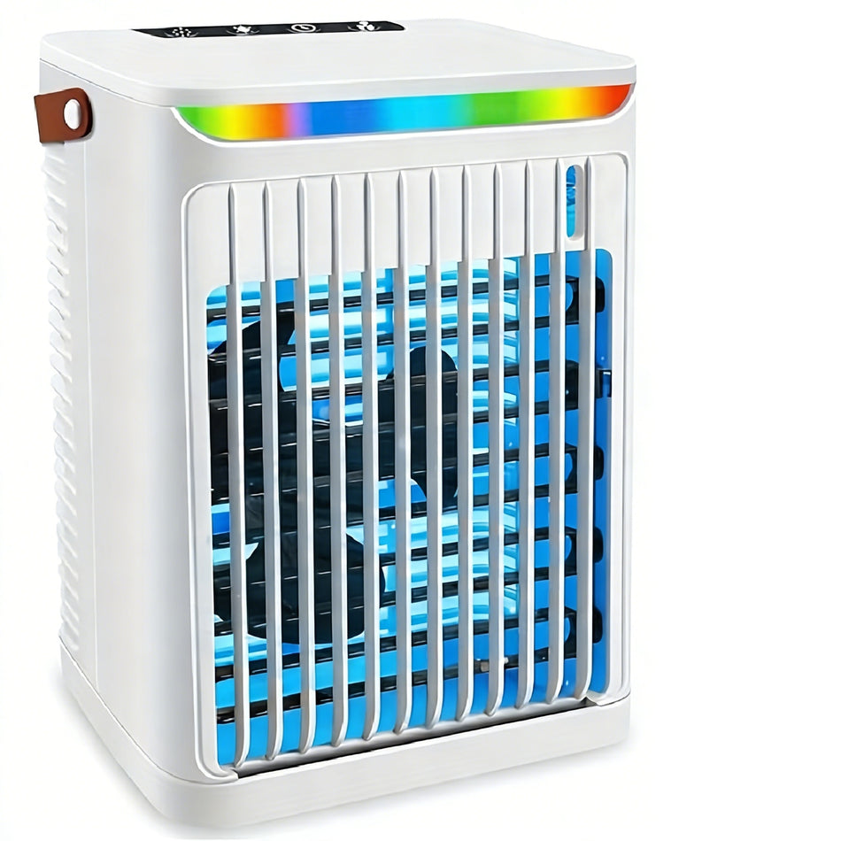 Personal Portable Mini Air Cooler with 5 Wind Speeds, 2 Cool Mist Modes, 2/4/6H Timer & 7 LED Lights