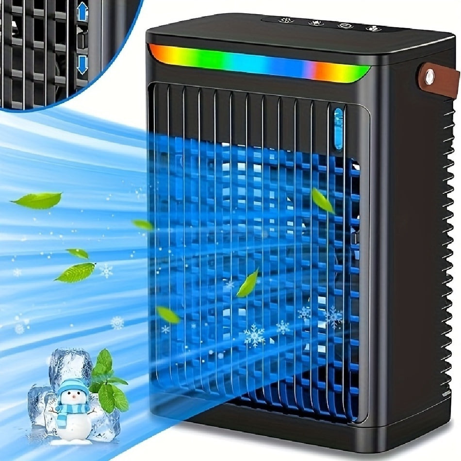 Personal Portable Mini Air Cooler Humidifier with 5 Wind Speeds, 2 Spray Modes & 7 LED Lights