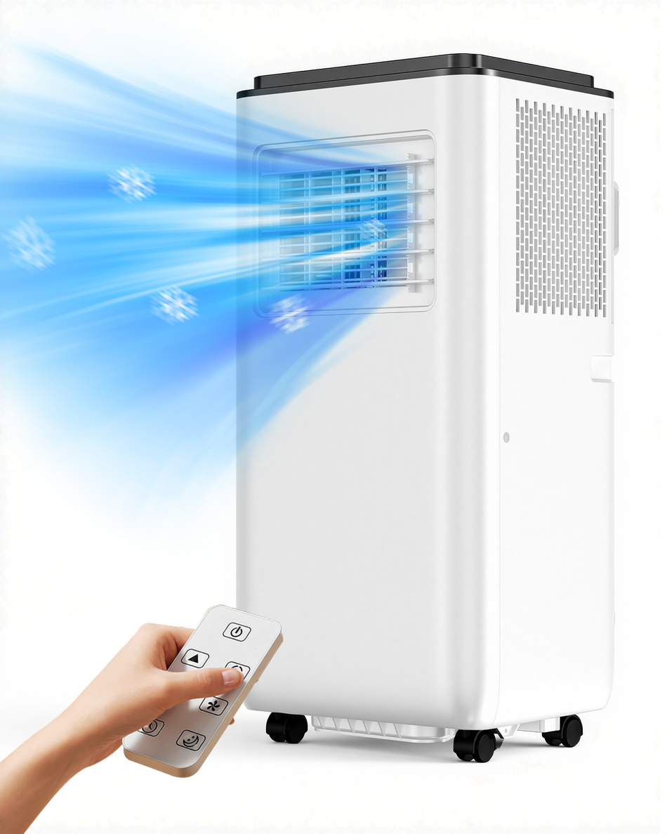 6,500 BTU (DOE) Portable Air Conditioner Cools 215 sq. ft. with Dehumidifier and Remote