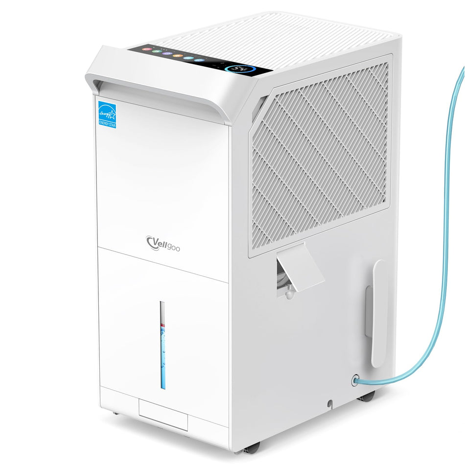 150 pt. 5000 sq. ft. Commercial Dehumidifier with Bucket, Pump, 16 ft. Drain Hose, 1-Year Compressor Warranty in. White