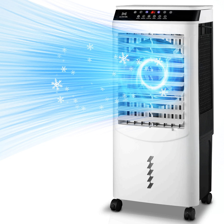 1800 CFM Indoor Portable Evaporative Cooler for 600 sq.ft. 3-Speed Air Cooler with 10 Gal. Tank, Remote, 12H Timer