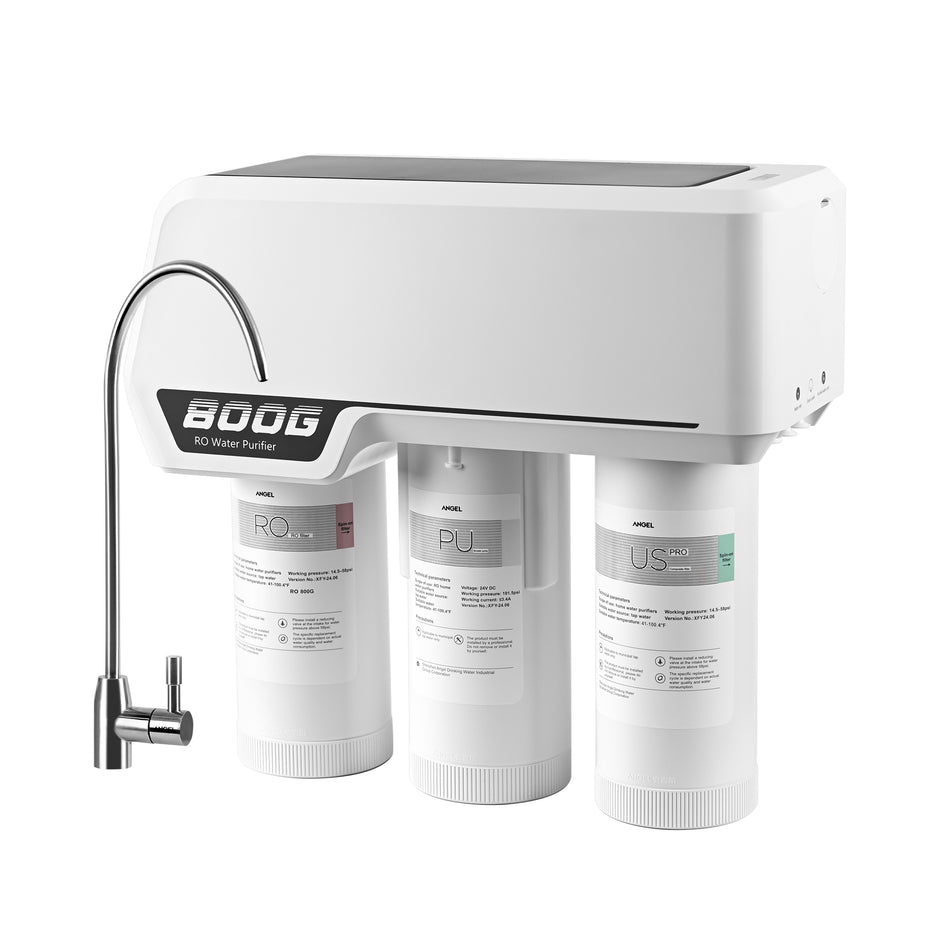 4-Stage 800 GPD Tankless Under-Sink Reverse Osmosis Water Filtration System, Reduces Particulates, Chloramine, Chlorine