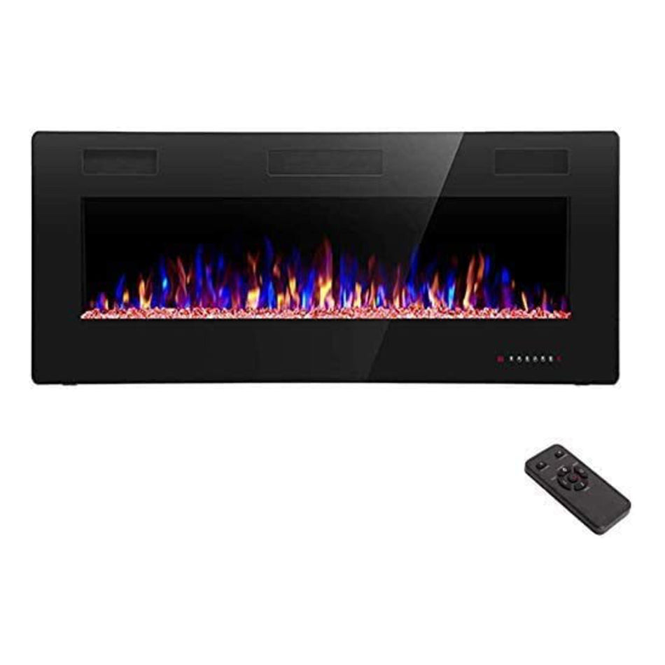 42 in. Wall Mounted Electric Fireplace, Remote Control