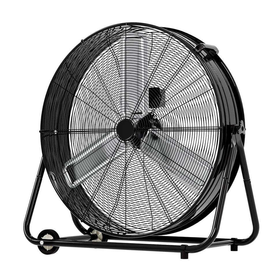 30 Inch 3-Speed 13000 CFM 360° Tilt Industrial Drum Floor Fan with Casters & Handle
