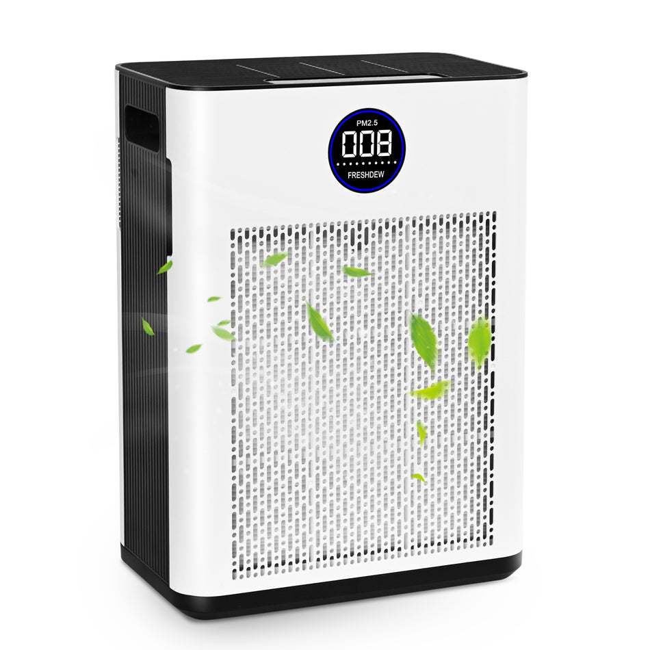 387 sq. ft. H13 HEPA True Personal Console Air Purifier in Whites, 190 CFM, Activated Carbon Odor Purify, Ozone-Free