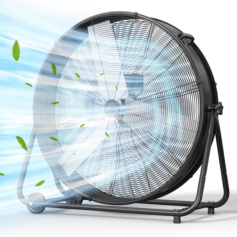 36 in. 3-Speed Industrial Metal Drum Fan in Orange, with 360?? Tilt, High Velocity, Easy Installation