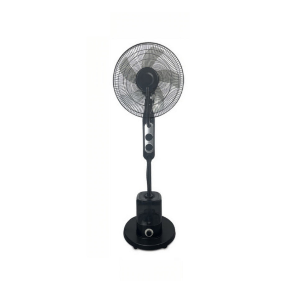 16 in. 3 fan speeds Pedestal Fan in Black with mist cooling and 70° oscillation