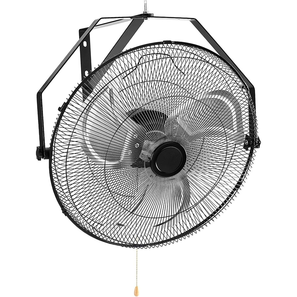 20 Inch 3-Speed 3400 CFM Metal Wall Mount Fan with Vertical & Horizontal Adjustable Tilt