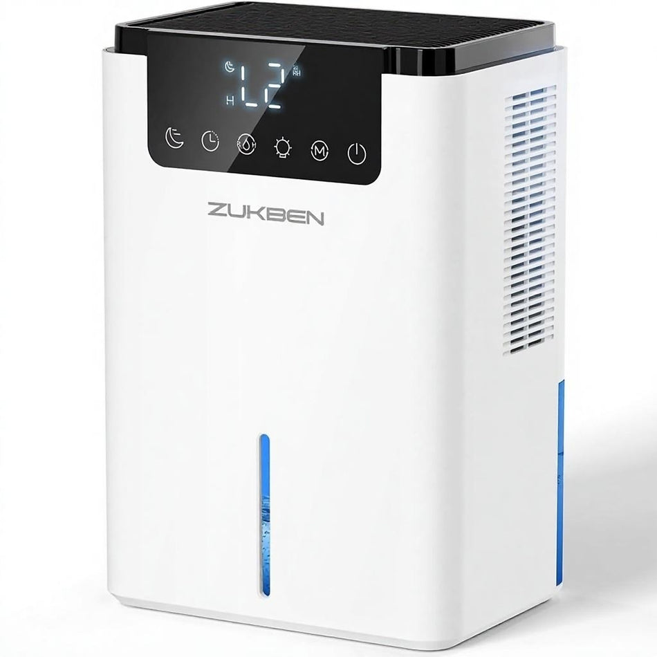 Dehumidifier,75 OZ Water Tank (500 sq.ft) Dehumidifiers for Home,Quiet Dehumidifier for Bathroom Bedroom Basement RV with 12H Timer,Auto Shut Off,7 Colors LED Light,Sleep Modes(2200ML)