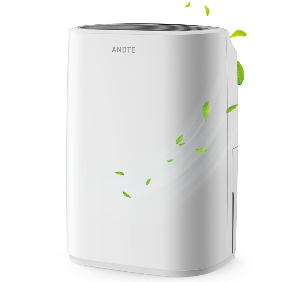 34 pt. 2500 sq. ft. Dehumidifier in. White with Bucket and Continuous Drain, for Basements and Bedrooms