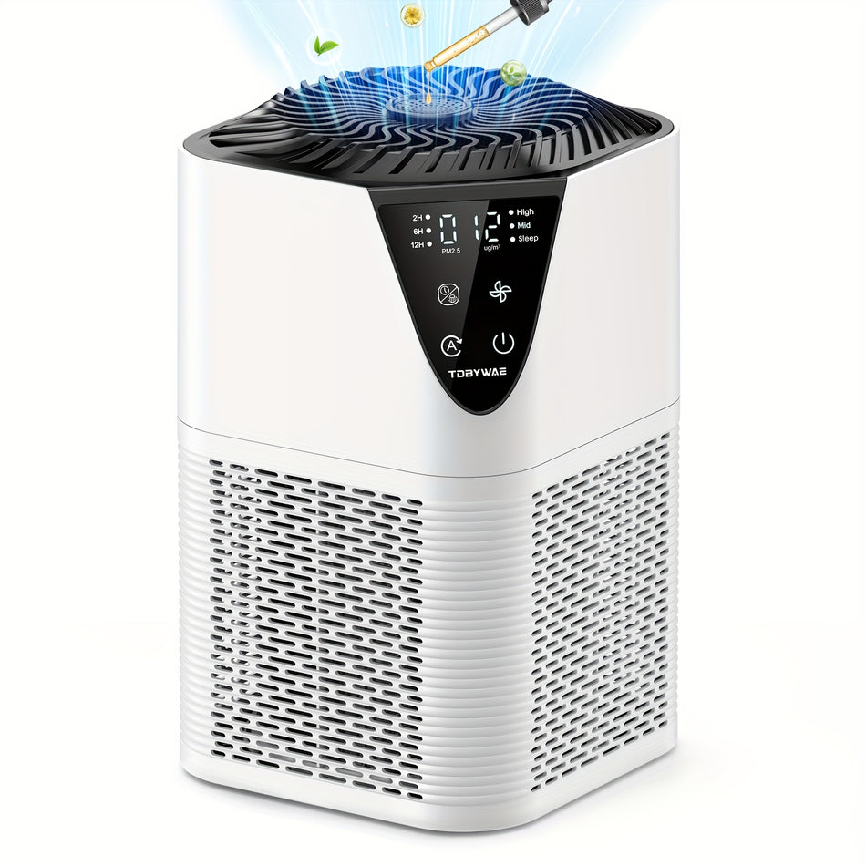 1250 sq.ft. HEPA Personal 3-stage Air Purifier in White, 12H Timer, 3 Speeds, PM2.5 Monitor,Filter Reminder,Aromatherapy