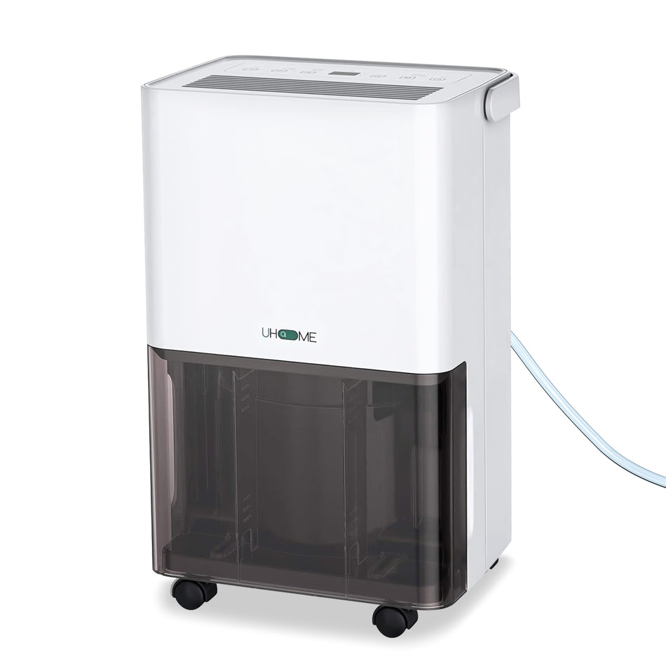 30 pt. 1500 sq. ft. White Dehumidifier with Drain Hose and Bucket, with Activated Carbon Filter, for Basements