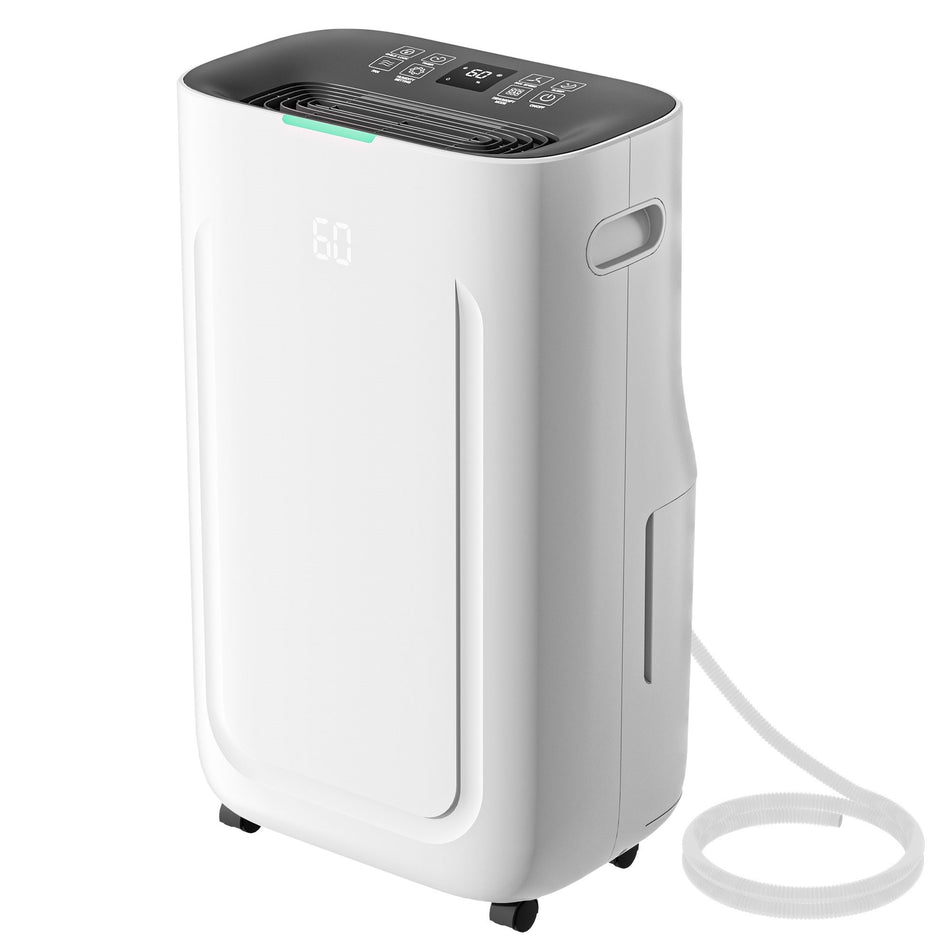80 pt. 5000 sq. ft. Dehumidifier for Basements with Large 6.5L Water Tank, 24H Timer, Child Lock Defrost, Silent, Mold, 4 Modes Operation, Auto Shut-Off