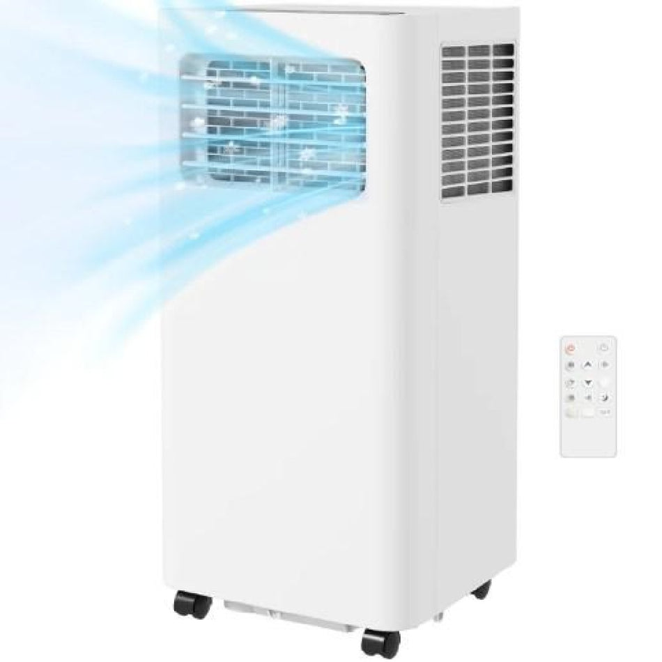 8000 BTU 3-in-1 Portable Air Conditioner in White, with 345 Sq. Ft. Coverage, Sleep Mode, Remote Control, 24H Timer