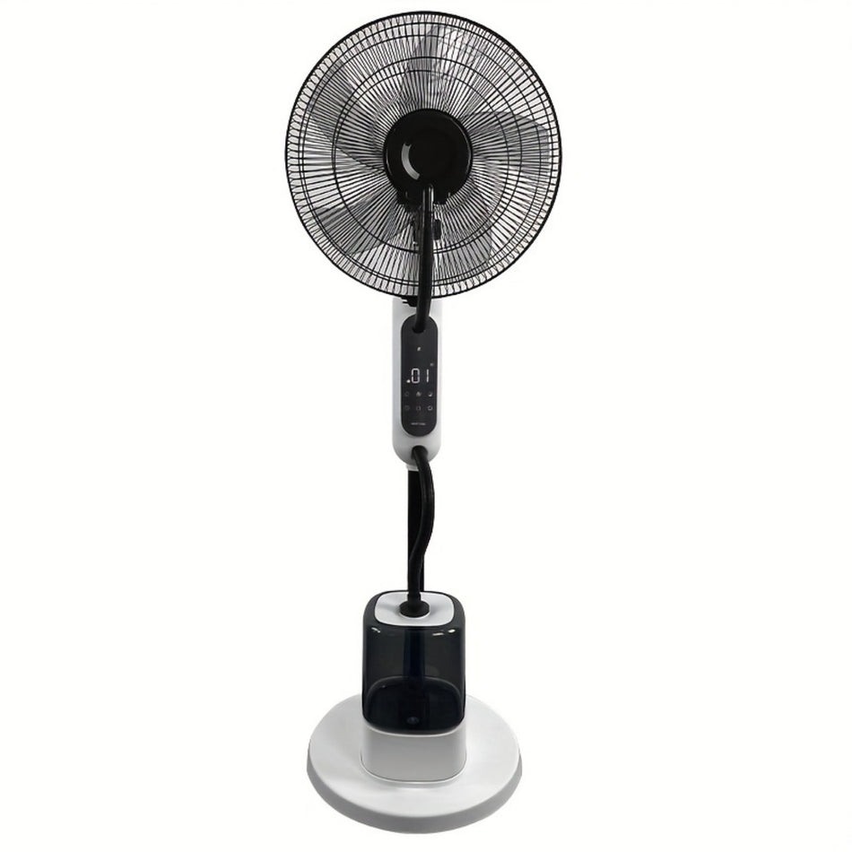 16 in. 12 fan speeds Pedestal Fan in White with mist cooling and 70° oscillation