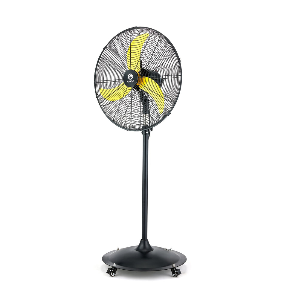 26 in. 4-Speed Outdoor Oscillating Pedestal Fan in Black, with 5000 CFM, Fully Sealed, Brushless DC, Waterproof
