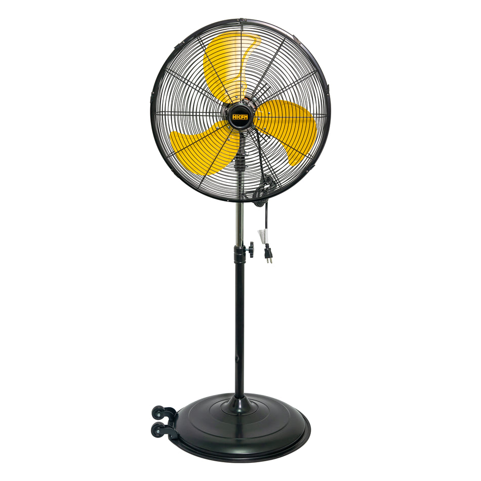 20 in. 3-Speeds Heavy Duty High Velocity Pedestal Fan with Powerful, Adjustable Height, 80?? Oscillating, Wheels