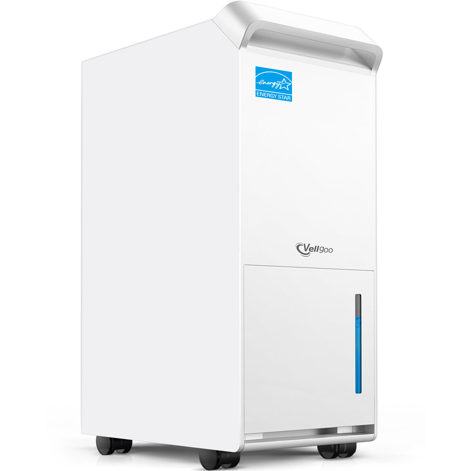 34-Pint Energy Star Dehumidifier for Basement, Bedroom & Home in White with Drain Hose, Washable Filter & Smart Controls