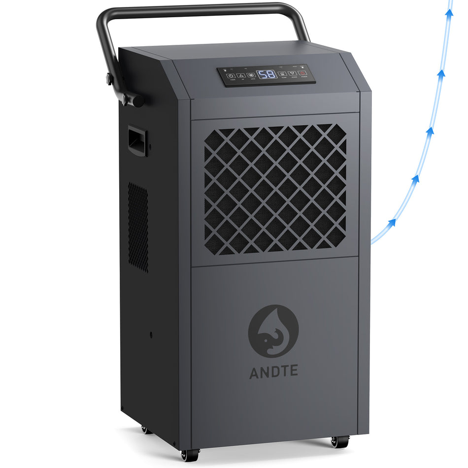 190 pt. 6500 sq.ft. Heavy Duty Bucketless Commercial Dehumidifier in Gray ,with Pump,Drain Hose,Automatic Defrost, Timer