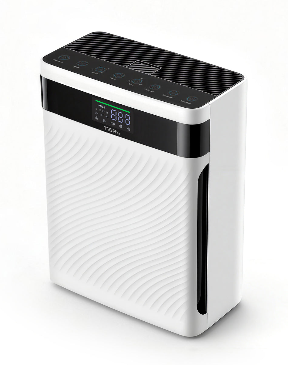 2500 sq. ft. White HEPA Air Purifier for Home with 4-Level Speed and Whisper-Quiet, Air Quality Monitoring, Child Lock