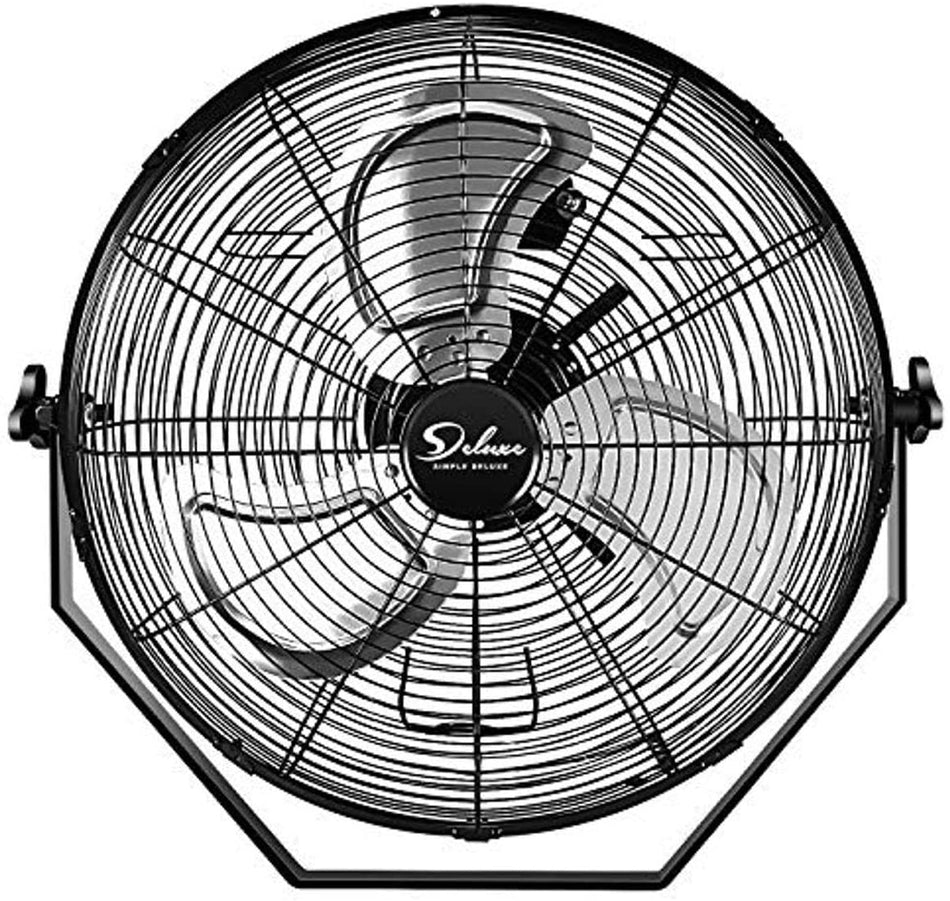 20 in. 3-Speed High Velocity Black Indoor/Outdoor Wall Mount Fan,4650 CFM,3 Blades,360??Oscillating, RustResistant,1-Pack