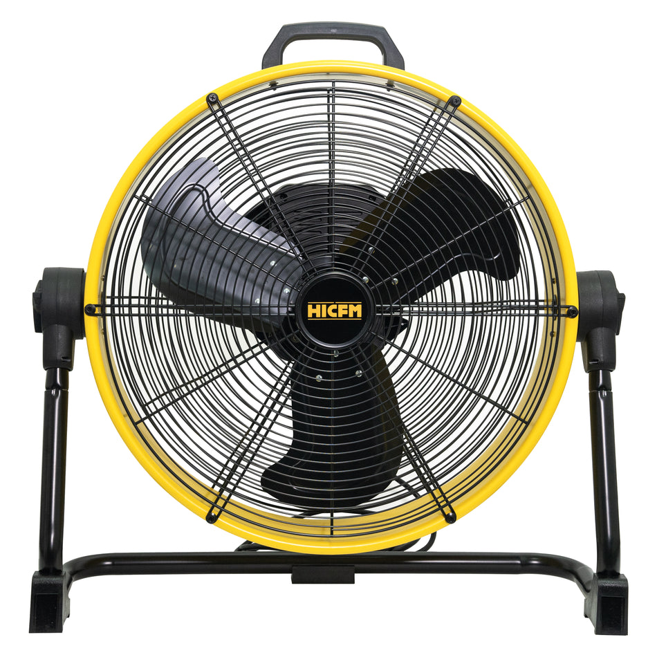 20 in. Variable Speed Control Heavy Duty Drum Fan in Yellow, with 6100 CFM, Built-In Carry Handle, Low Noise